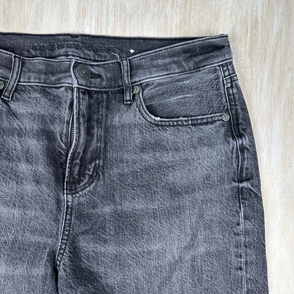 American Eagle Black 90s Bootcut High Rise Casual Everyday Denim Jeans 10 SHORT - Picture 3 of 16
